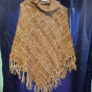 Brown Knit Poncho